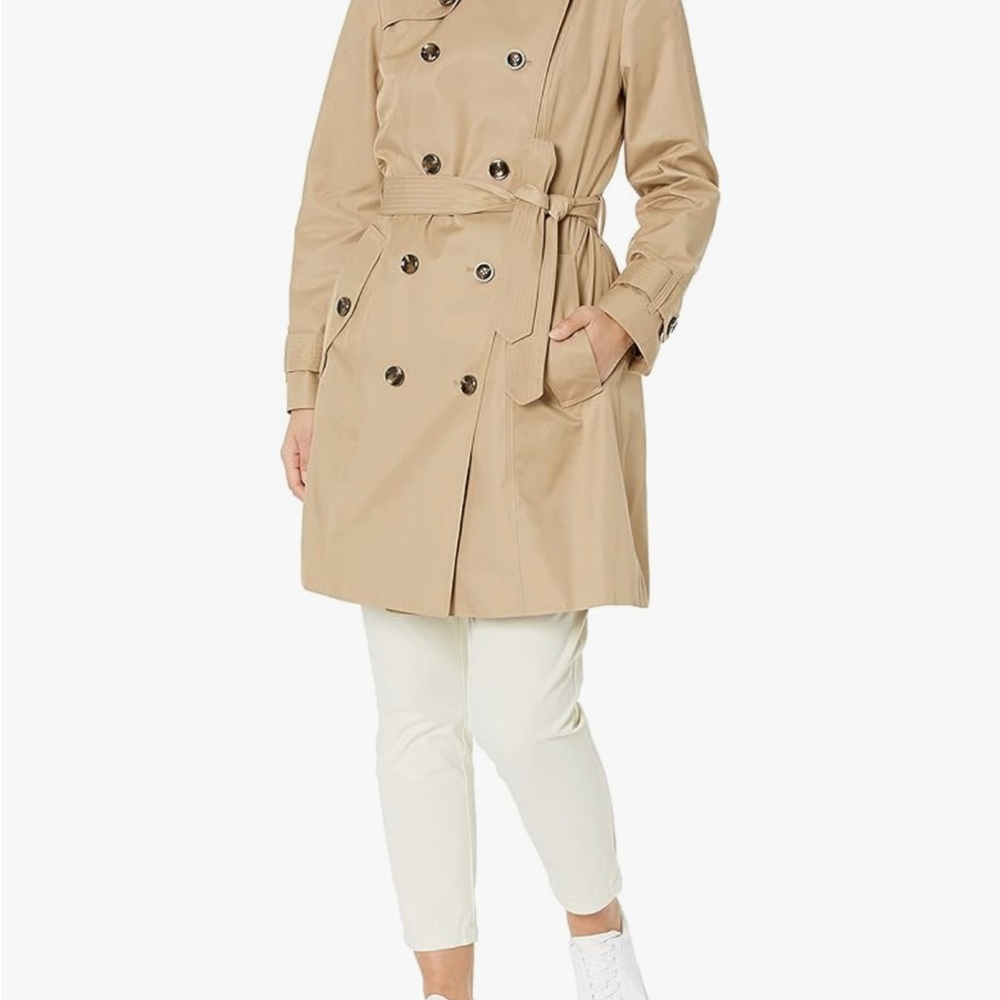 London Fog Beige Double-Breasted Trench Coat